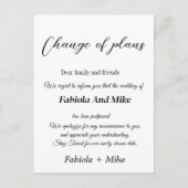 カスタムウェディング延期アナウンスメントカード ポストカード (正面)