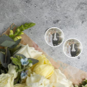 カスタムウェディング感謝していゴールデン紙吹雪写真 ラウンドシール