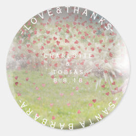 カスタムウェディング感謝していピックスローズのハート素朴 ラウンドシール