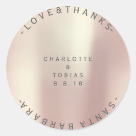 カスタムウェディング感謝していペリー赤面シャンペーングレー ラウンドシール