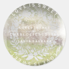 カスタムウェディング感謝していミントグリーンガラス ラウンドシール