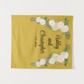 カスタムウェディング披露宴プロプパーソナライズされたフローラ タペストリー (正面(横))
