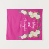 カスタムウェディング披露宴プロプパーソナライズされたフローラ タペストリー (正面(横))