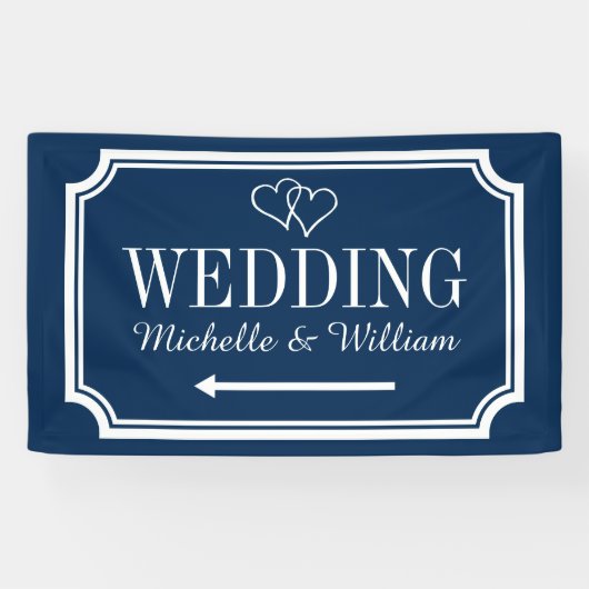 カスタムウェディング披露宴方向看板バナー 横断幕 (横)