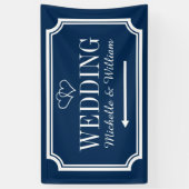 カスタムウェディング披露宴方向看板バナー 横断幕 (縦)