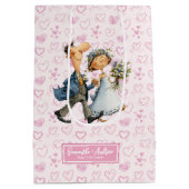 カスタムウェディング抱き枕予測できなマンガ新婚 ミディアムペーパーバッグ (裏面)