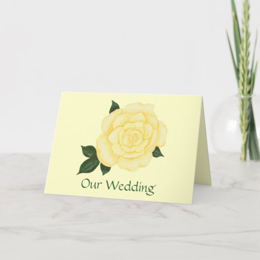 カスタムウェディング招待状カード、イエローローズ 招待状 (正面)