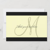 カスタムウェディング招待状モノグラム 招待状 (裏面)