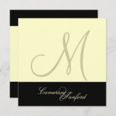 カスタムウェディング招待状モノグラム 招待状 (正面/裏面)