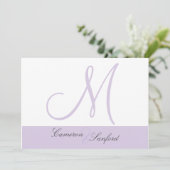 カスタムウェディング招待状モノグラム/薄紫 招待状 (スタンド正面)