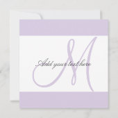 カスタムウェディング招待状モノグラム/薄紫 招待状 (裏面)