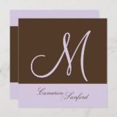 カスタムウェディング招待状モノグラム/薄紫 招待状 (正面/裏面)