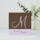 カスタムウェディング招待状モノグラム/薄紫 招待状 (スタンド正面)