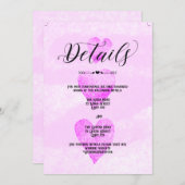 カスタムウェディング招待状詳細伝統的ハート 招待状 (正面/裏面)