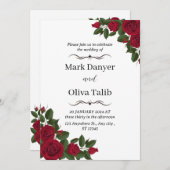 カスタムウェディング招待状 | エレガントデザイン 招待状 (正面/裏面)