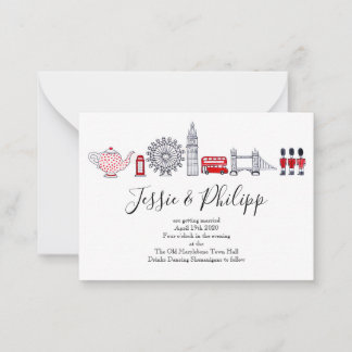 カスタムウェディング招待状 ノートカード