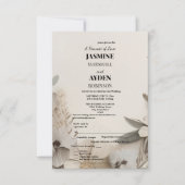 カスタムウェディング招待状 | Boho、写真とフローラ サンキューカード (正面)