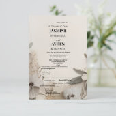カスタムウェディング招待状 | Boho、写真とフローラ サンキューカード (スタンド正面)