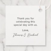 カスタムウェディング新郎新婦の写真ありがとう フェイバータグ (裏面)