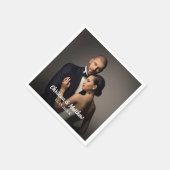 カスタムウェディング新郎新婦の写真 スタンダードカクテルナプキン (角)