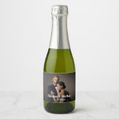 カスタムウェディング新郎新婦の写真 スパークリングワインラベル (正面)