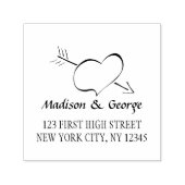 カスタムウェディング新郎新婦の名前アローラブハート セルフインキングスタンプ (デザイン)