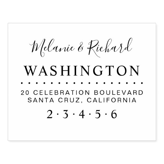 カスタムウェディング新郎新婦の名前差出人住所 ラバースタンプ (インプリント)