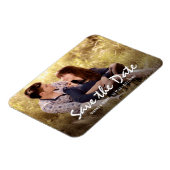 カスタムウェディング日付の写真の保存冷蔵庫用マグネット マグネット (左側)