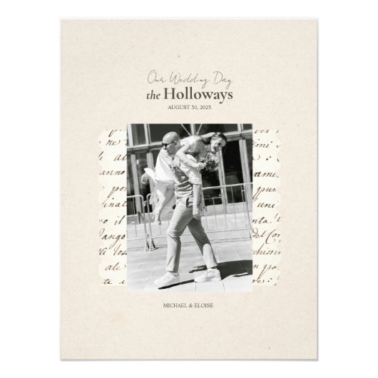 カスタムウェディング日付フォトメモリアビリアプリント フォトプリント (正面)