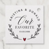 カスタムウェディング私たちのフォイルお気に入りのメッセージカード フェイバータグ (裏面)