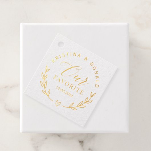 カスタムウェディング私たちのフォイルお気に入りのメッセージカード フェイバータグ (箱)