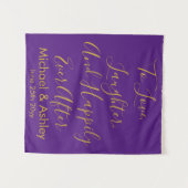 カスタムウェディング背景パープル金ゴールドプロップ披露宴 タペストリー (正面(横))