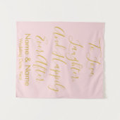 カスタムウェディング背景披露宴赤面ピンク タペストリー (正面(横))