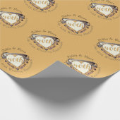 カスタムウェディング記念日ハートメダリオン ラッピングペーパー (角)