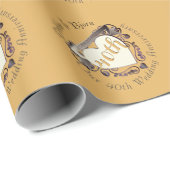 カスタムウェディング記念日ハートメダリオン ラッピングペーパー (ロールコーナー)