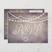 カスタムウェディング記念日パーティーRSVPカード インビテーションポストカード (正面/裏面)