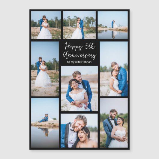 カスタムウェディング記念日フォトマグネットカード (正面)