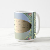 カスタムウェディング記念日ワイルドフラワー コーヒーマグカップ (正面右)