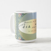 カスタムウェディング記念日ワイルドフラワー コーヒーマグカップ (正面左)