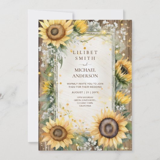 カスタムウェディング誕生日ベビーシャワー退職 招待状 (正面)