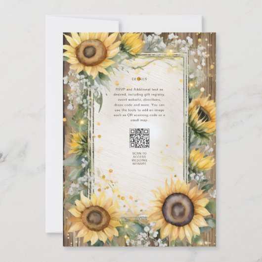 カスタムウェディング誕生日ベビーシャワー退職 招待状 (裏面)