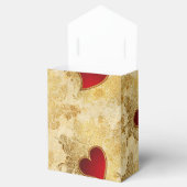 カスタムウェディング金ゴールドクラシック赤いハートお気に入りボックス フェイバーボックス (オープン)