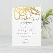 カスタムウェディング金ゴールド効果招待状 招待状 (スタンド正面)