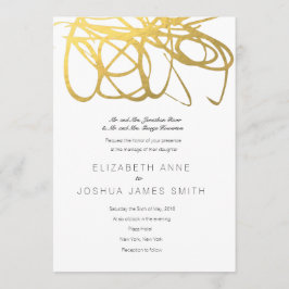 カスタムウェディング金ゴールド効果招待状 招待状