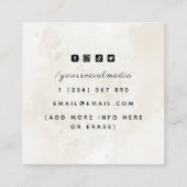 カスタムウェディング&お誕生日ケーキデザイン大理石EST S スクエア名刺 (裏面)