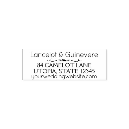 カスタムウェディング |ロマンチックな差出人住所4行 セルフインキングスタンプ (デザイン)