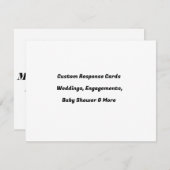 カスタムウェディングRSVPカード – 返信カードセット 出欠カード (正面/裏面)