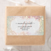 カスタムウェディングRSVPブライダルシャワーホログラフグリット ラベル (インサイチュ)