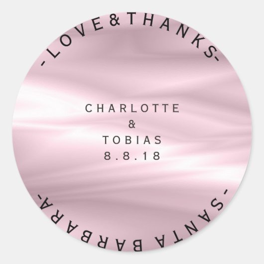 カスタムウェデ感謝していィング薄紫紫ラベンダーグラデーション ラウンドシール (正面)