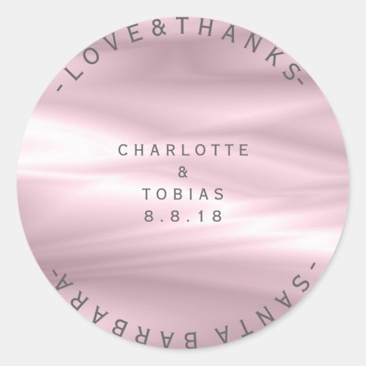 カスタムウェデ感謝していィング薄紫紫ラベンダーシルク ラウンドシール (正面)